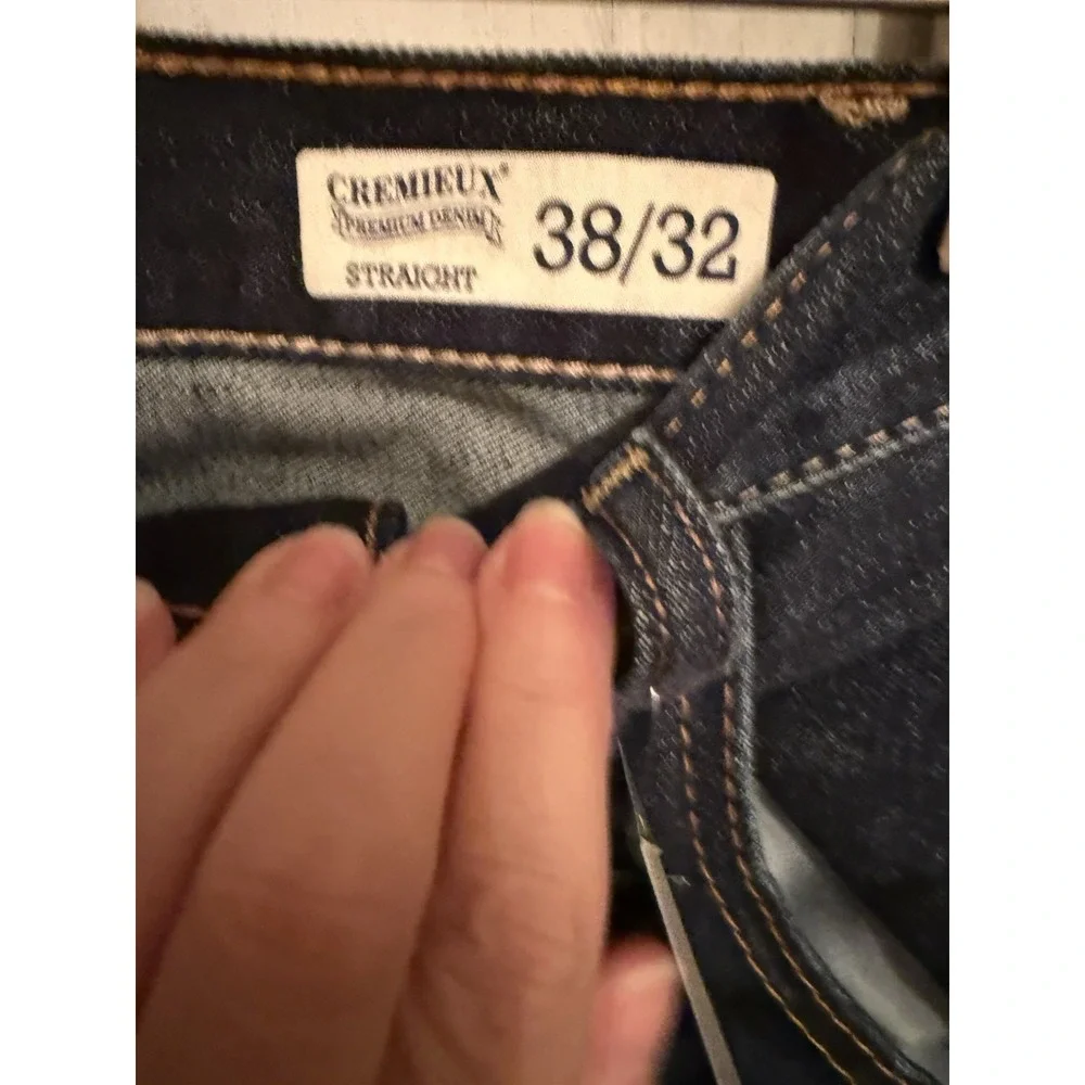 NWT Cremieux Premium Denim Jeans Men's Sz 38X32 Slim Straight Med Wash Stretch